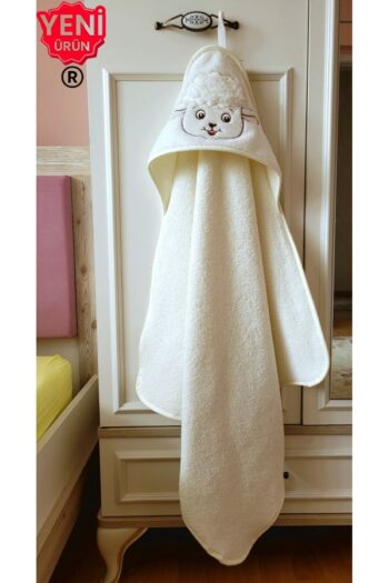 Alpar Textile Cotton Soft Baby/Toddler Bath Towel Swaddle 80x80cm Ecru/Lamb