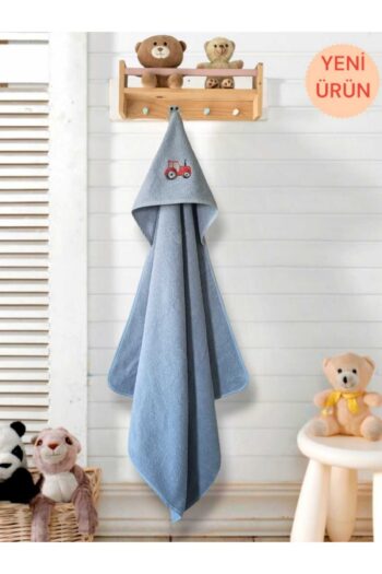 Alpar Textile Soft Newborn/Baby Bath Towel Swaddle 80*80cm - Light Blue/Tractor