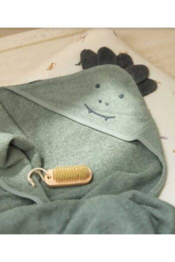 Mothercare Outlet - 100% Cotton Baby Bath Towel Wrap for Newborns - Dark Green / Dinosaur