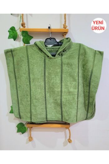 SWEET LADY Hooded Cotton Beach-Pool Towel Poncho for Kids - Green
