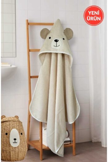 Alpar Textiles 100% Cotton Soft Baby Boys and Girls Newborn Bath Towel Swaddle Beige/Bear