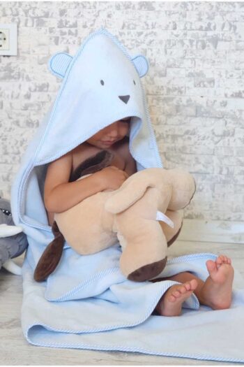 Mothercare Outlet/ Extra Soft Cotton Baby Bath Towel Wrap for Boys and Girls 100x100cm Teddy Bear / Blue