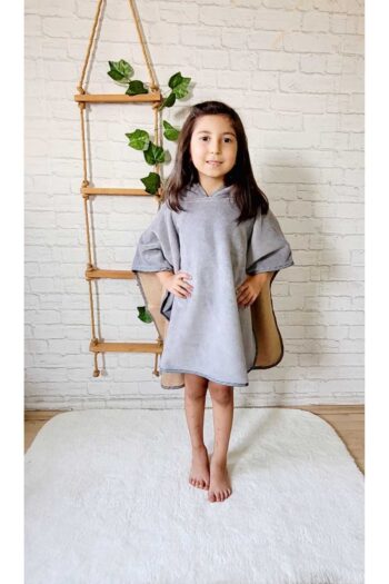 COTTON SOFT TOWEL for Boys and Girls - Beach, Pool, Bath Hooded Poncho / GRAY