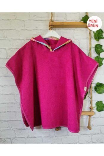 COTTON LADIES' SOFT HOODIE TOWEL PONCHO FOR GIRLS AND BOYS - BEACH, POOL, BATH - FUCHSIA PINK