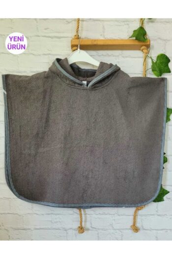 PAMUK HANIM Soft Cotton Hooded Towel Poncho for Boys and Girls - Beach, Pool, Bath - Anthracite