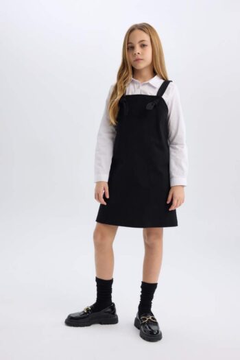 Girls' Strap Overalls Gabardine Dress