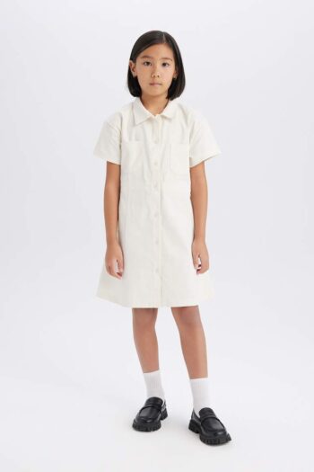Gabardin Short Sleeve Dress