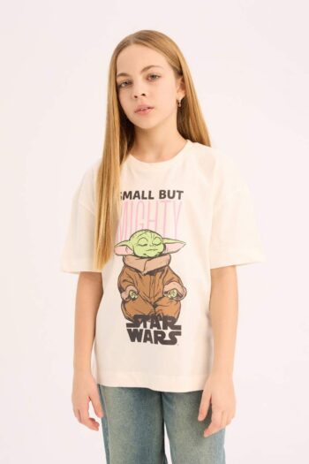 Girl's Star Wars-Mandalorian Oversized Loose Fit Crew Neck Short Sleeve T-Shirt