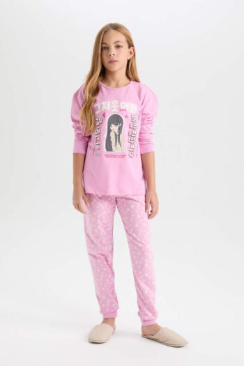 Girl's Pajama Set Printed Long Sleeve Top Long Bottom