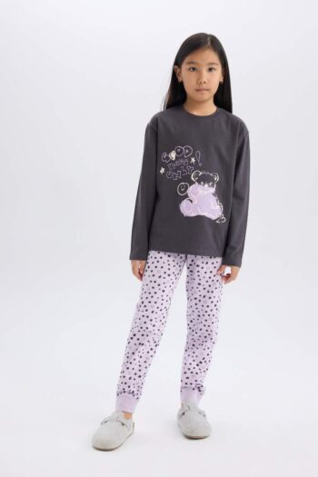 Girls' Pajama Set Printed Long Sleeve Top Stretchy Waist Patterned Long Pants