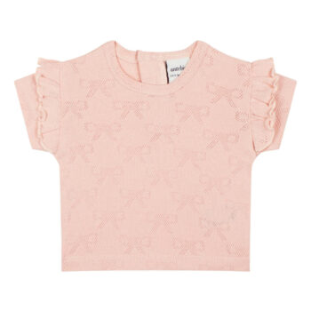 Ruffled Ribbon Hem T-Shirt