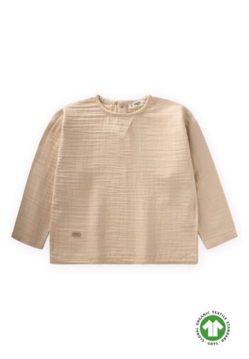 Organic Triangular Piece Seasonal Sweatshirt 2-10 Years Beige