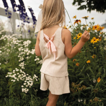 Ribbon Detail Shorts Set