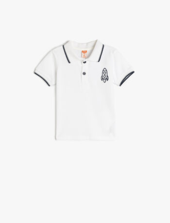 Baby Boy Cotton Embroidered Detail Short Sleeve Polo Shirt
