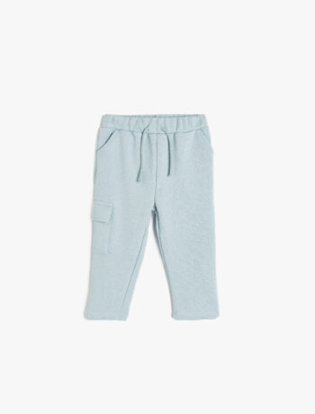 Boys' Cotton Blend Sweatpants with Pocket Details and Drawstring Waist