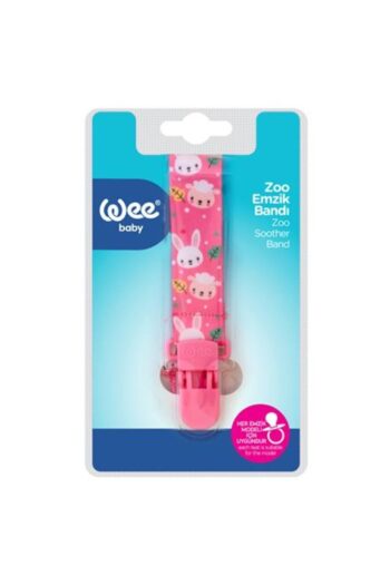 Wee (1 Piece) Pink Zoo Patterned Pacifier Clip