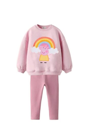 Minibambi Girls' Cotton 3-Piece Pullover Set Without Padding Pink