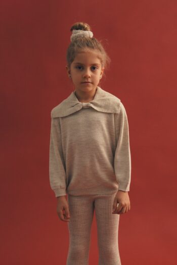 Ribbon Neck Knit Set