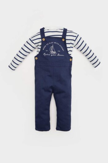 Boys' Baby 2-Piece Set Striped Long Sleeve T-Shirt and Overalls