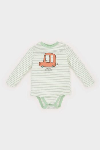 Baby Boy Newborn Bicycle Neck Printed Long Sleeve Snap Bodysuit