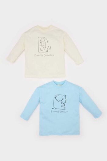 Newborn Baby Boy Printed Crew Neck Long Sleeve T-Shirt 2-Pack
