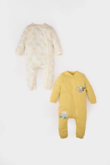 Baby Boy Newborn Vehicle Print 2-Piece Long Sleeve Zip-Up Jumpsuit