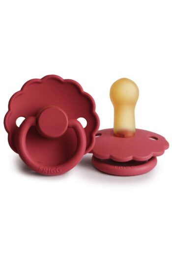 Frigg Frigg Daisy Rubber Pacifier - Scarlet 6-18 Months