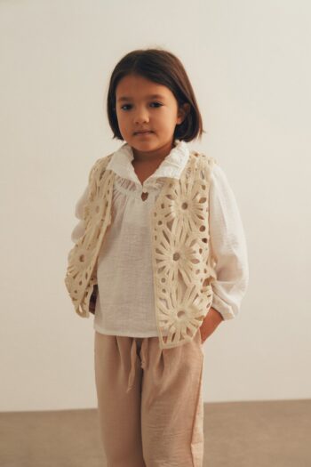 Beige Knitted Vest Detailed 3-Piece Set