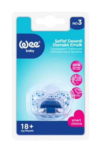 Wee Baby Transparent Pacifier Blue 18+ Months No:3 K:838