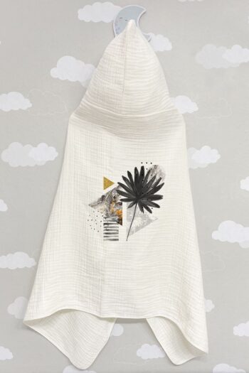 Tuğba Kuğu 4-Layer Muslin Hooded Towel - Young Series - Geometric