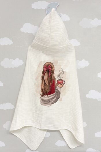 Tuğba Kuğu 4-Layer Muslin Hooded Towel - Young Series - Coffee Love