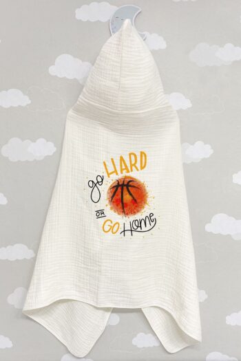 Tuğba Kuğu 4-Layer Muslin Hooded Towel - Young Series - Basketball