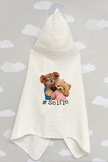 Tuğba Kuğu 4-Layer Muslin Hooded Towel - Young Series - Brother Bear