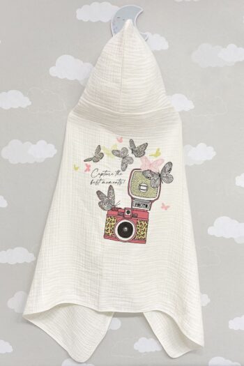 Tuğba Kuğu 4-Layer Muslin Hooded Towel - Young Series - Vintage Camera