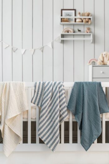EIFIN Muslin Blanket & Blanket 3-Piece Set 100% Cotton Oeko-Tex Certified 80x70 cm
