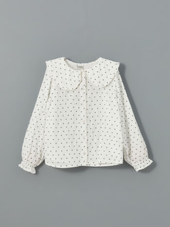 LCW Kids                                            Off-White Peter Pan Collar Polka Dot Girl's Shirt