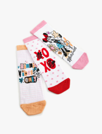 Girls' 3-Pack Socks Set with Licensed Minnie Mouse Print