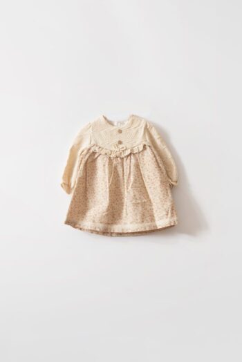 Button-Patterned Girl Baby Design Dress