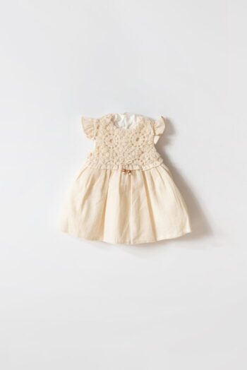 Ruffled Girl Baby Dress with Lace Details