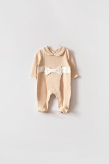 Ruffled Pleated Baby Girl Footed Onesie