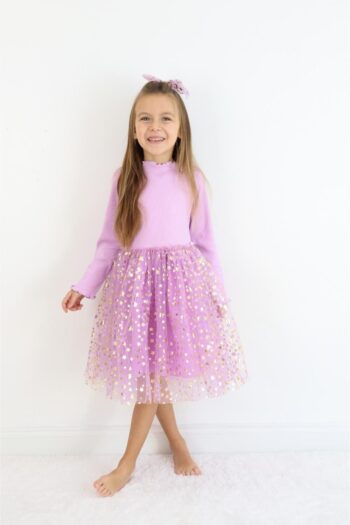 Lila Star Printed Tulle Skirt Girls' Dress - Karen