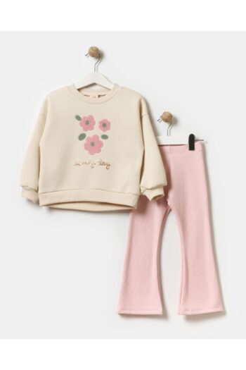 Embroidery Detail Flared Leggings Set for Girls