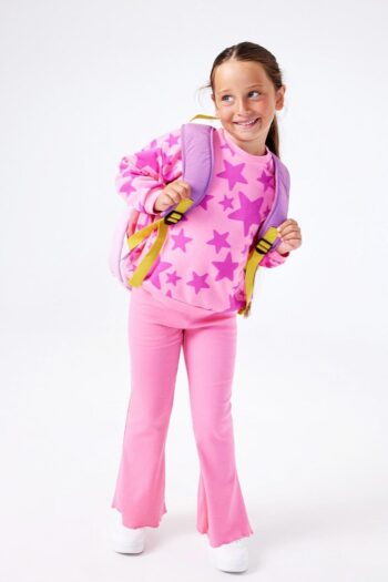 Pink Star Patterned Girl's Tracksuit - Gemma