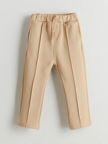 LCW Kids Beige Belted Elastic Waist Boys' Trousers
