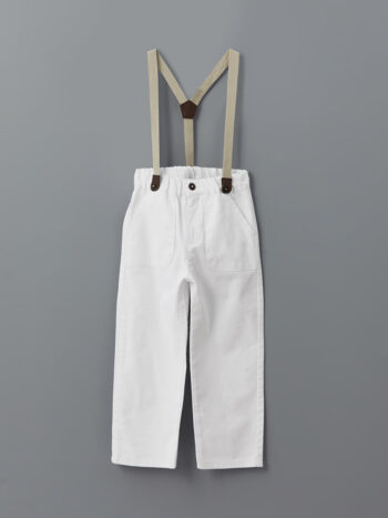 LCW Kids White Elastic Waistband Strap Boy's Trousers
