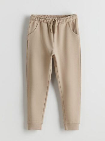 LCW Baby White Belted Elastic Waist Jogger Pants for Boys