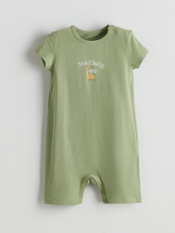 LCW ECO Green Bicycle Neck Printed Baby Boy Bodysuit