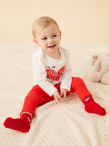 LCW Baby                                            Off-White Crew Neck Girl Baby Pajama Set