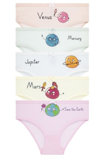 Biyokids Girls' 5-Pack Colorful Slip Underwear - Cute Planets - 1857