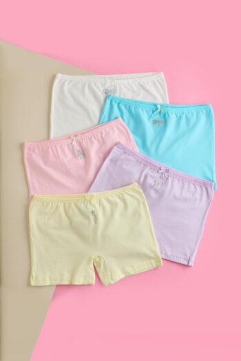 BONY SOCKS Girl's 5-Pack Bow-Detail Multicolored Boxer